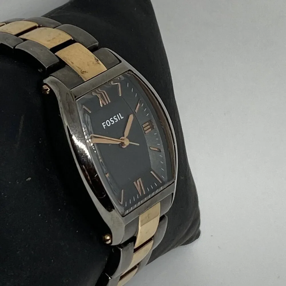 Fossil ES3059 Women's Stainless Steel Analog Black Dial Quartz Wrist Watch JK852